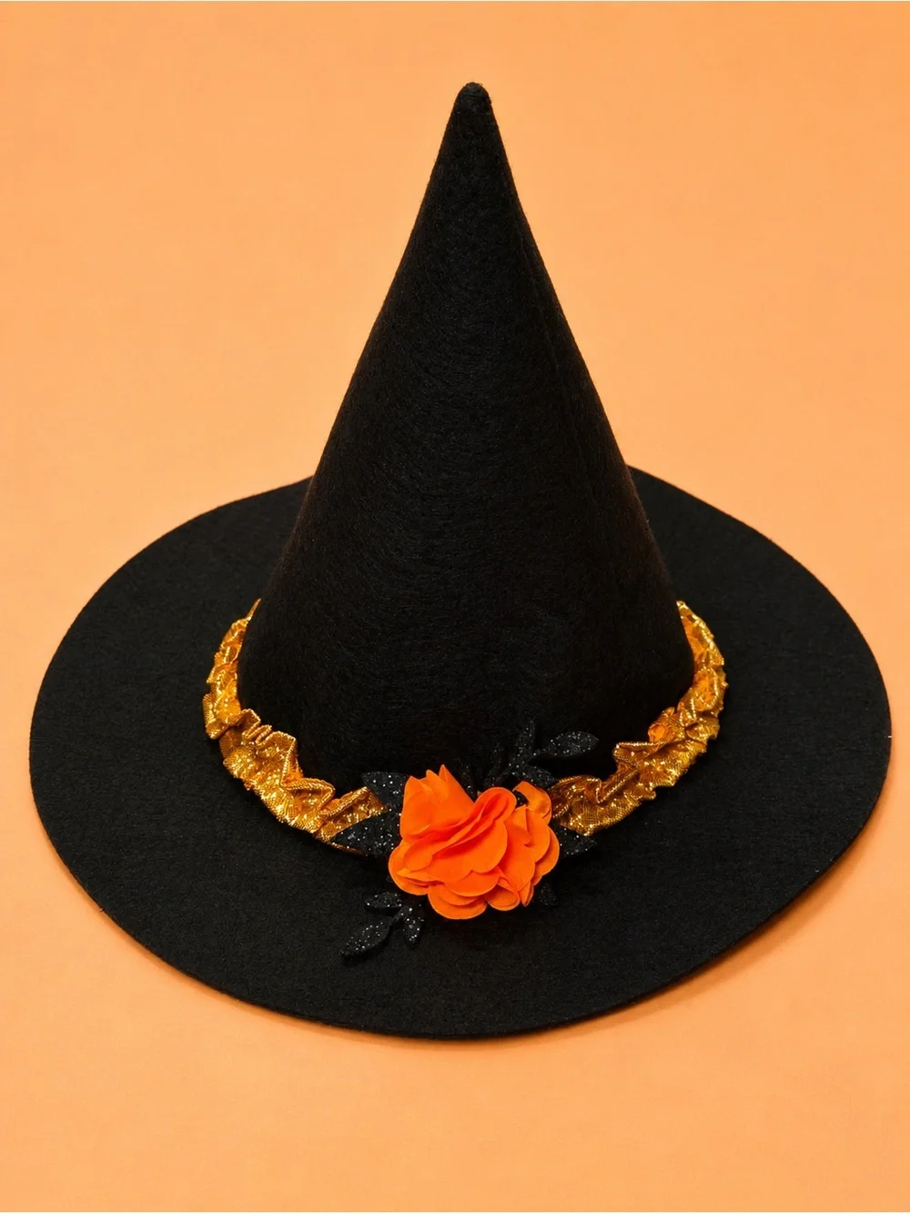 Target Girls Witch Halloween Costume Dress & Hat Orange Gold Black Size 4-5T